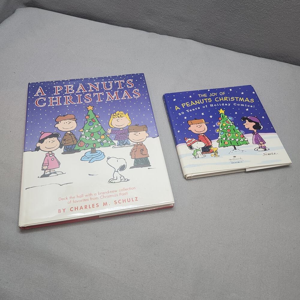 VTG Set 2‎ Peanuts Christmas Hardcover Books Hallmark Charlie Brown Snoopy